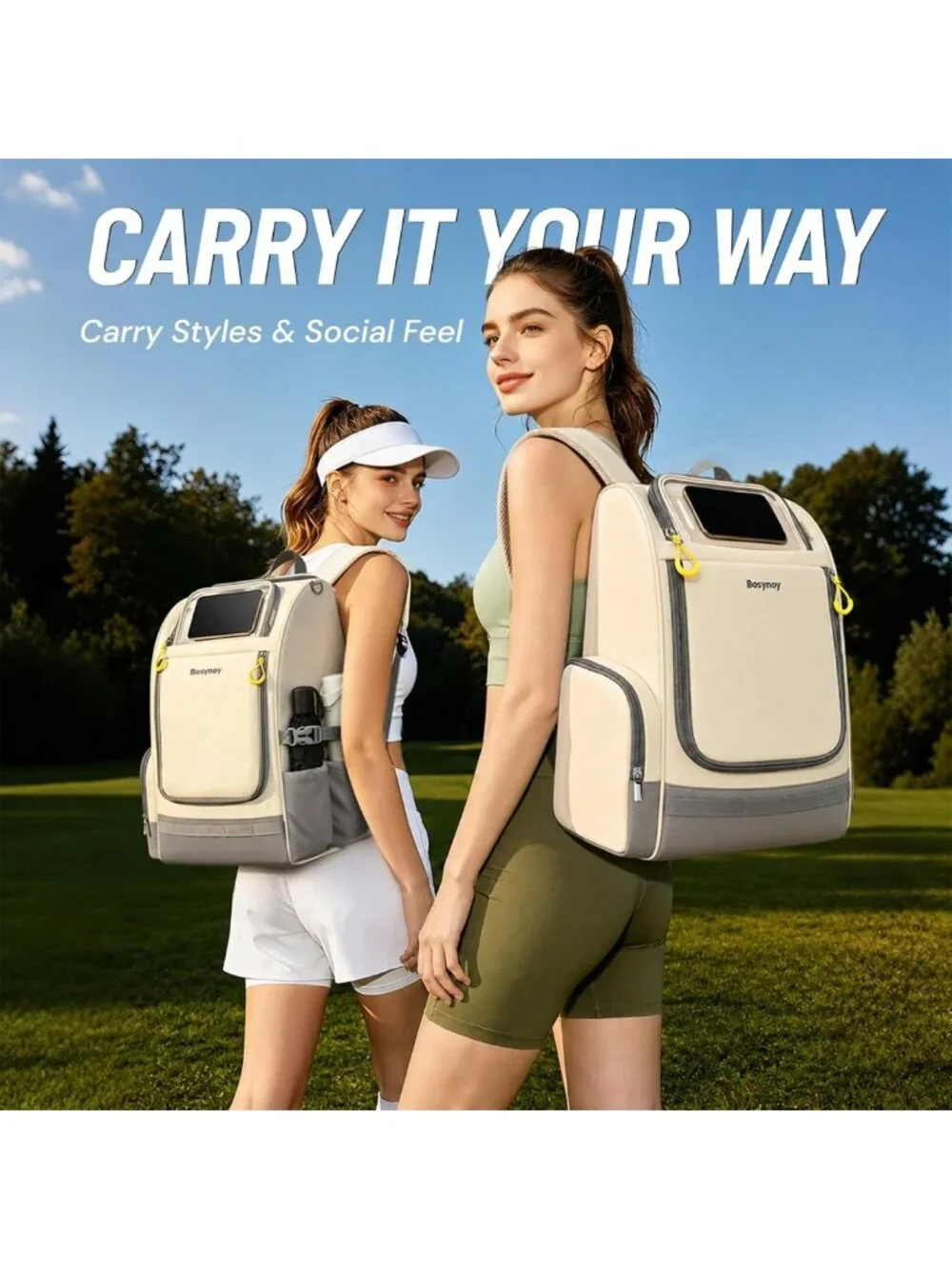 Stylish Disc Golf Backpack with Clear Phone Holder & Insulated Pocket, 20+ Discs